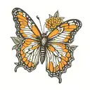 monarch butterfly  tattoo design idea