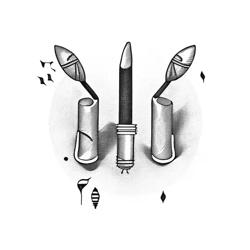 music Drumsticks with the word LAB tattoo design idea