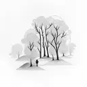 forest with taxi cab tattoo design idea