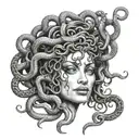 black  medusa tattoo design idea