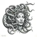black  medusa tattoo design idea