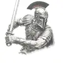 Roman gladiator tattoo design idea