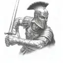 Roman gladiator tattoo design idea