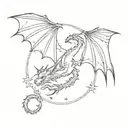 dragon bat celestial themed tattoo tattoo design idea
