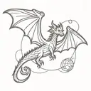 dragon bat celestial themed tattoo tattoo design idea