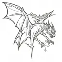 dragon bat celestial themed tattoo tattoo design idea