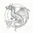 dragon bat celestial themed tattoo tattoo design idea