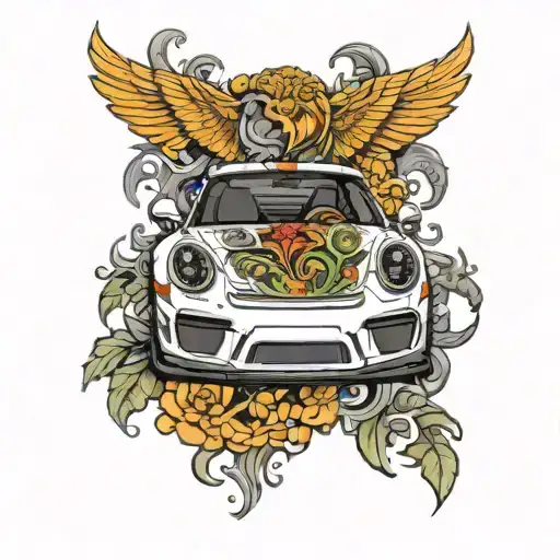 Porsche 911 GT3 RS tattoo design idea