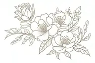 family birth flower bouquet  tattoo design idea