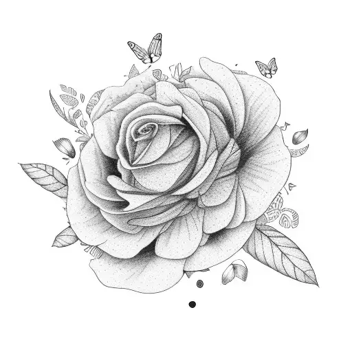 flower child butterfly tattoo design idea