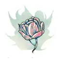 dutch tulip flower with long stem tattoo design idea