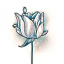 dutch tulip flower with long stem tattoo design idea
