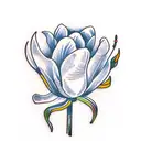 dutch tulip flower with long stem tattoo design idea