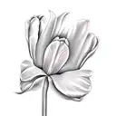dutch tulip flower with long stem tattoo design idea