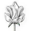 dutch tulip flower with long stem tattoo design idea