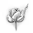 dutch tulip flower with long stem tattoo design idea