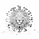 lion clock and iran tattoo design idea