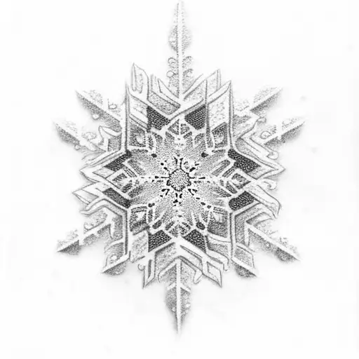 Paw print with Snowflake tattoo design idea