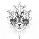 Paw print with Snowflake tattoo design idea