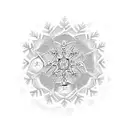 Paw print with Snowflake tattoo design idea