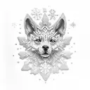 Paw print with Snowflake tattoo design idea