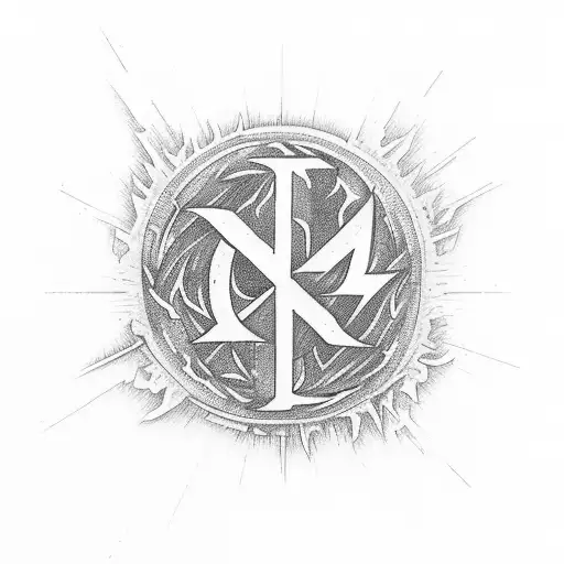 A24 logo transformed into a blazing inferno tattoo design idea