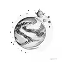 Aphrodite and the planet Venus tattoo design idea