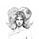 Aphrodite and the planet Venus tattoo design idea
