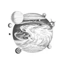 planet Venus and Goddess Venus tattoo design idea