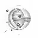 planet Venus and Goddess Venus tattoo design idea