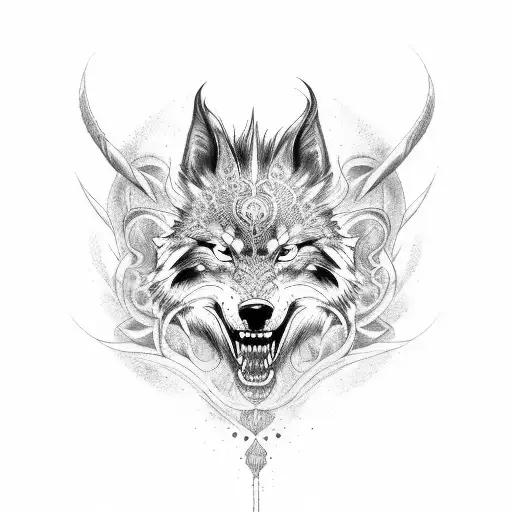 tattoo sleeve design combining the following into a unform graphic  STOICISM PROMETHEUS WOLF LATIN QUOTE CARPE DIEM STYL tattoo design idea