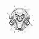 stylized audio waveform tattoo design idea