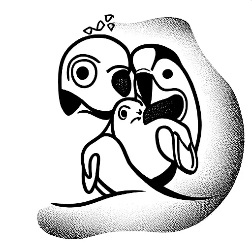 forpus parrot kissing its owner tattoo design idea