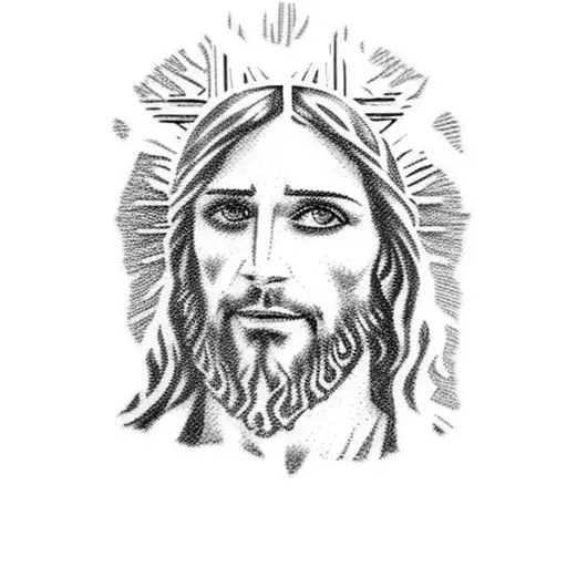 jesus face tattoo design idea