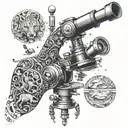 A microscope with wildlife and animals inside the lenses tattoo design idea