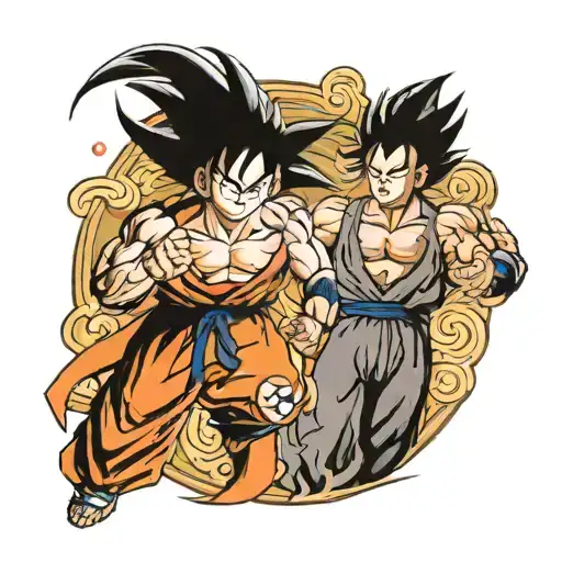 Goku gohan father son tattoo design idea