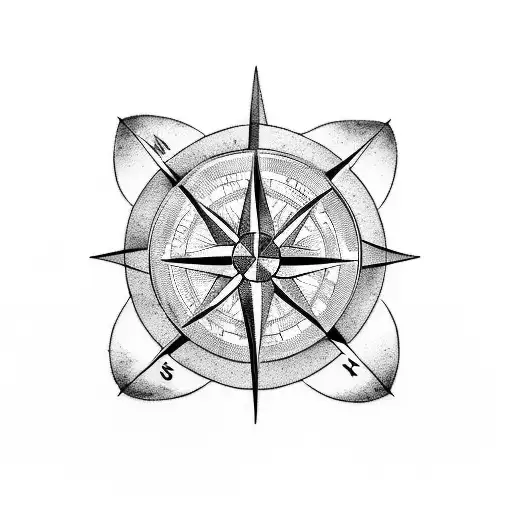 A tattoo design of a compass with arrows pointing in the direction of your children's names, symbolizing your unwavering love for them tattoo design idea