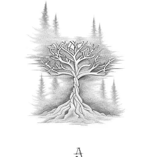 A tattoo design of a tree with branches representing each of your children, with their names subtly incorporated into the design tattoo design idea