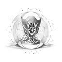 A mysterious wrestler emerging from an hourglass tattoo design idea