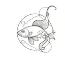 pisces fish tattoo design idea