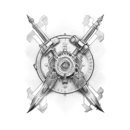 a sleeve with alchemist motorcicle and estoicism theme tattoo design idea
