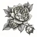 peony blossoms blooming tattoo design idea