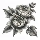 peony blossoms blooming tattoo design idea
