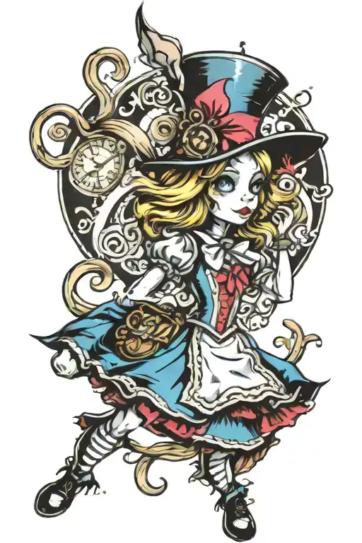 Alice in wonderland tattoo tattoo design idea