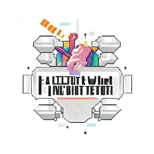 Incorporate a pixelated dumbbell and a motivational quote tattoo design idea
