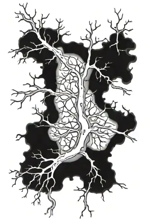 a neuron with damages to the myelin sheath tattoo design idea