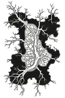 a neuron with damages to the myelin sheath tattoo design idea