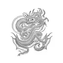 monkey and dragon intertwined  tattoo design idea