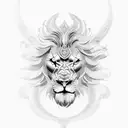 prometheus fire lion tattoo design idea