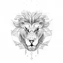 prometheus fire lion tattoo design idea